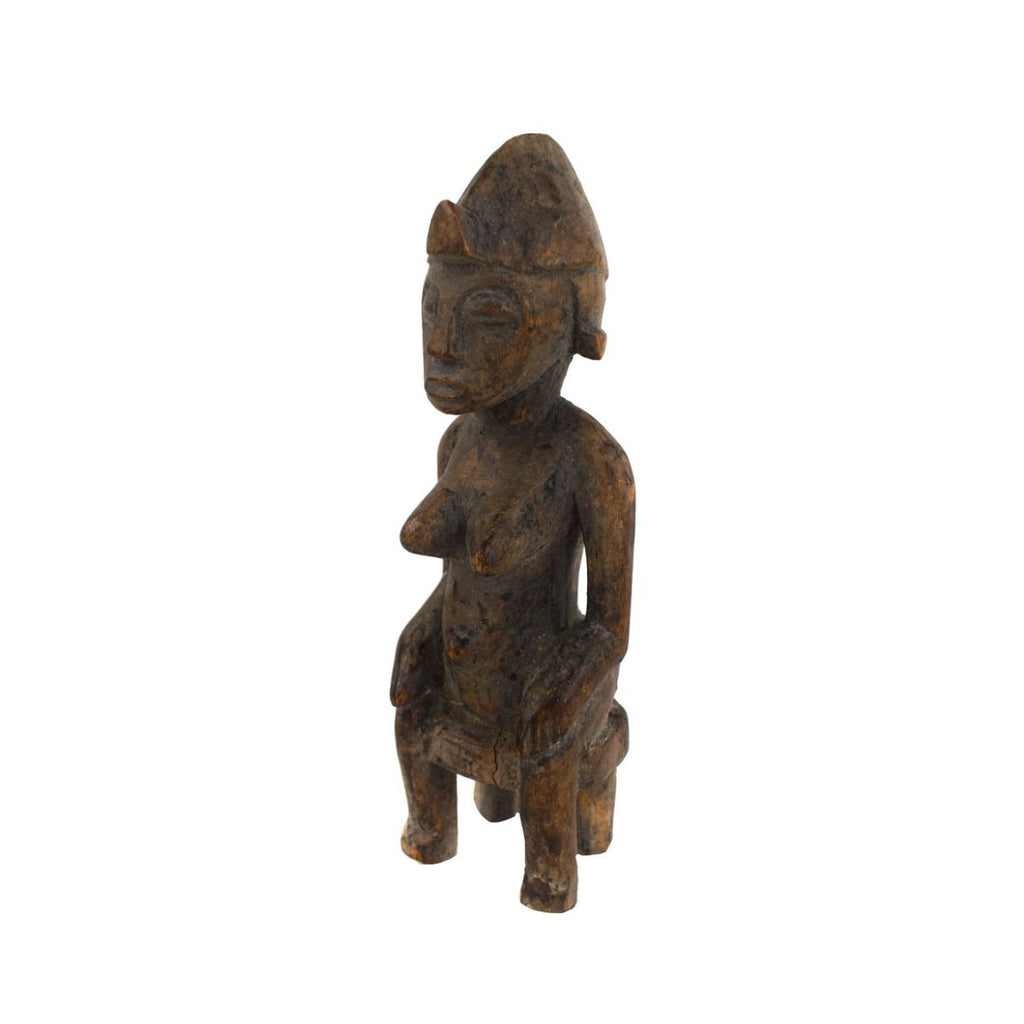 Senufo Female Miniature Seated Figure 7 Inch Côte D'Ivoire