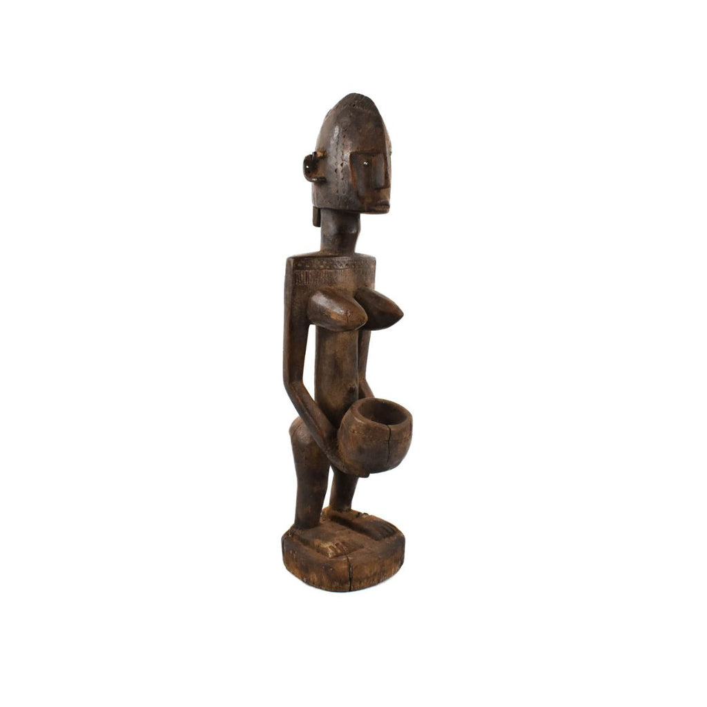 Bamana Standing Female Figure with Bowl Mali