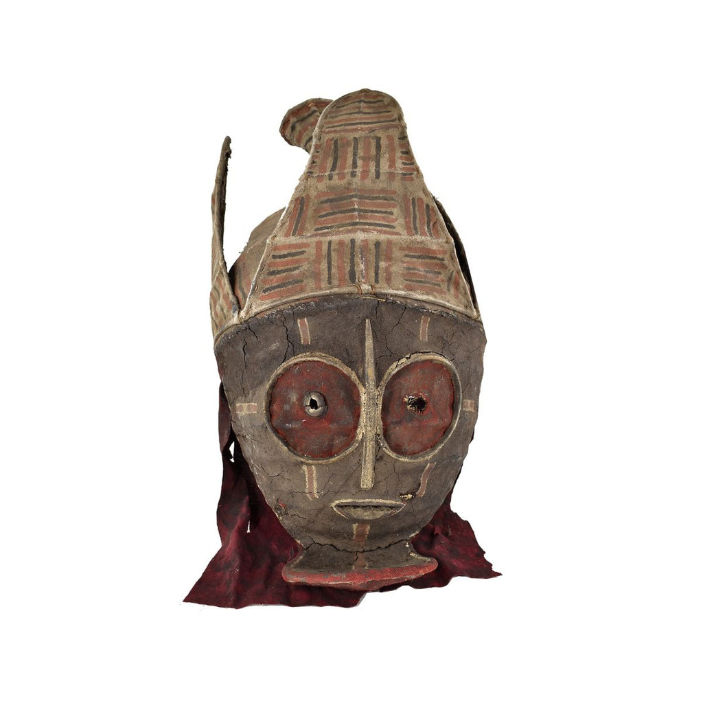 Chokwe Helmet Mask with Cloth Makeshi Congo