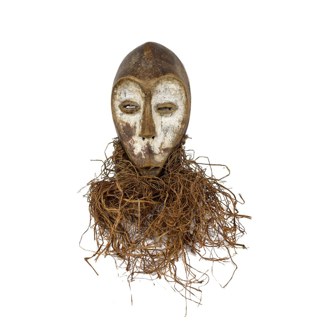 Lega Bwami Society Mask with Raffia Congo