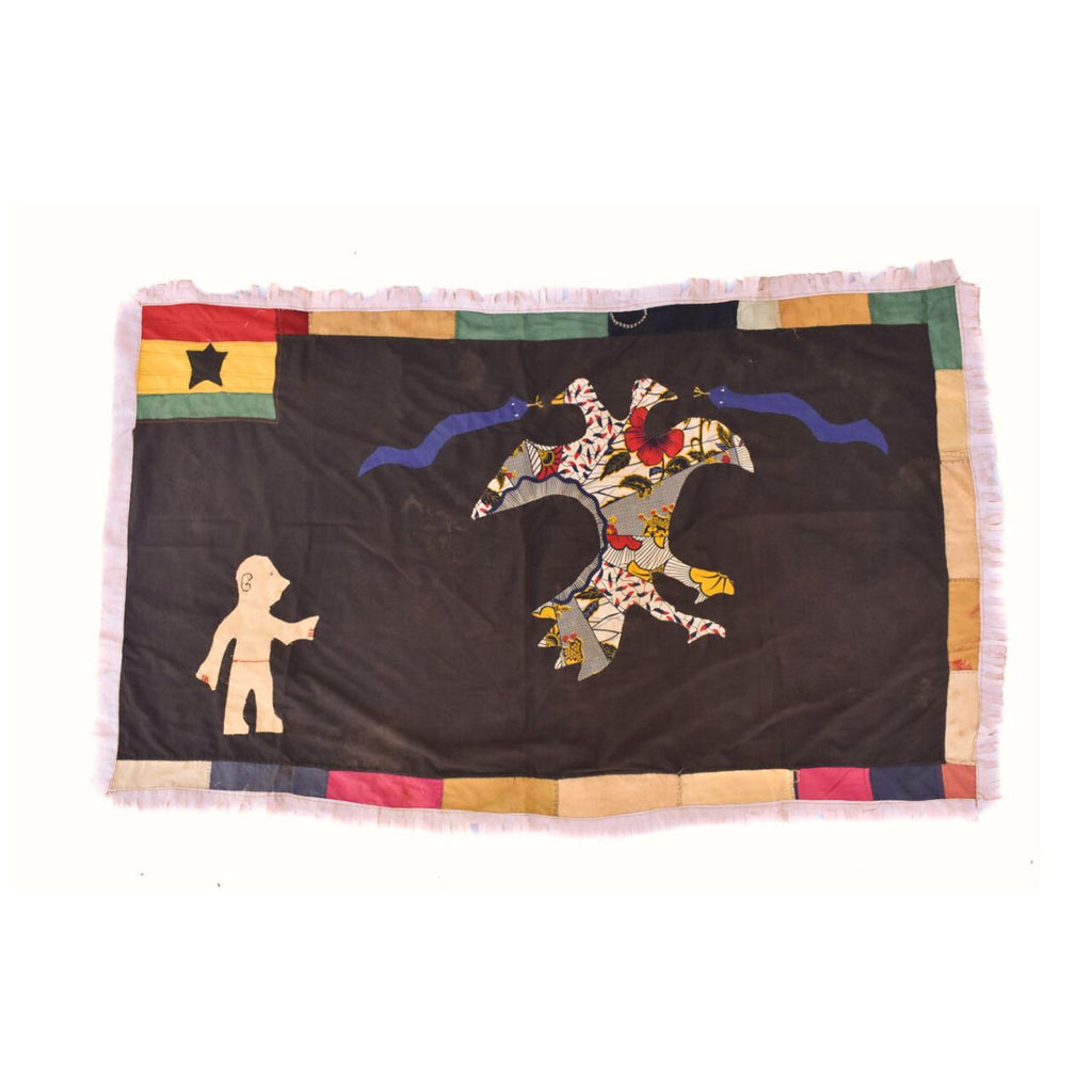 Asafo Flag Frankaa with Appliqué Ghana 64x38 Inch