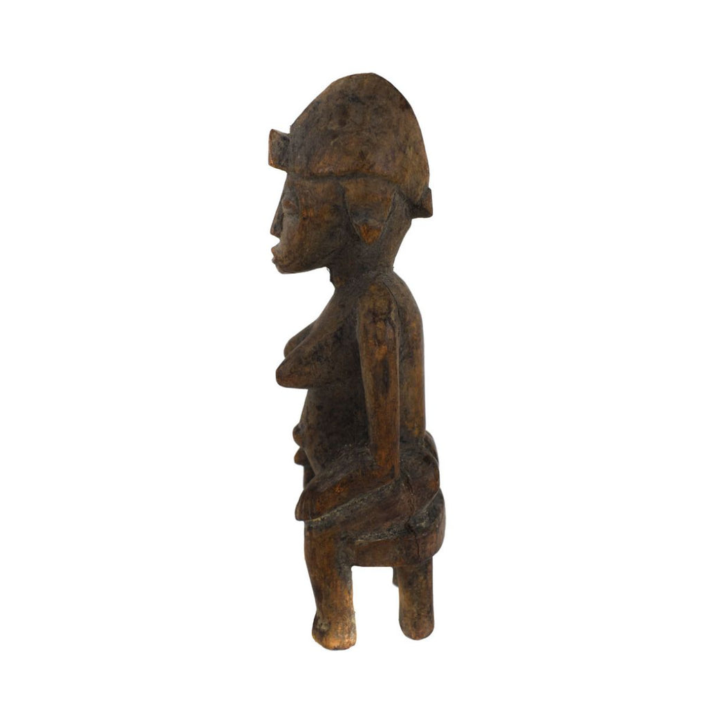 Senufo Female Miniature Seated Figure 7 Inch Côte D'Ivoire