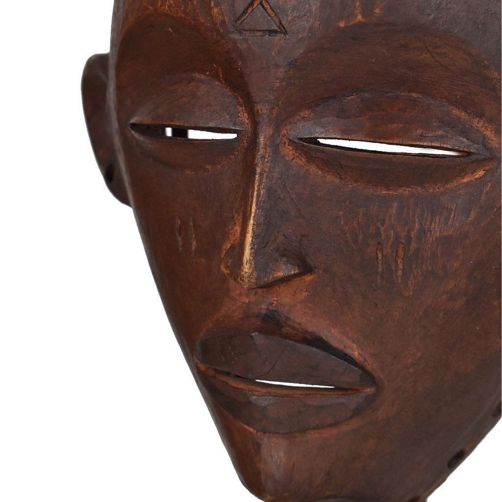 Chokwe Mwana Pwo Mask with Headdress on Custom Stand Congo