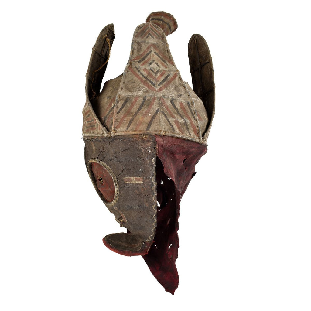 Chokwe Helmet Mask with Cloth Makeshi Congo