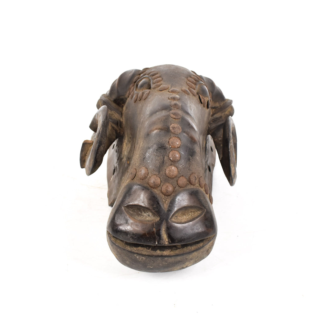 Baule Wooden Ram Mask Gbagba Cote d'Ivoire
