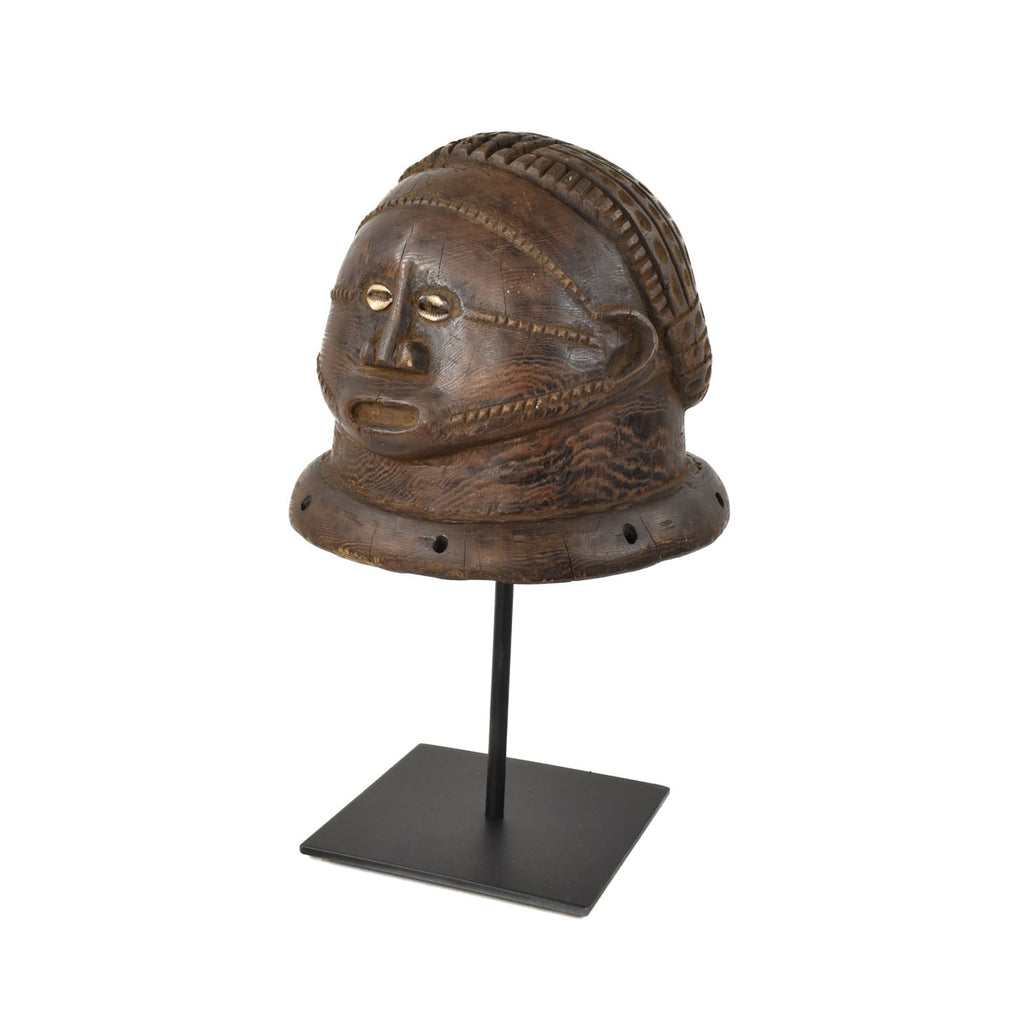 Tabwa Helmet Mask on Custom Stand Congo