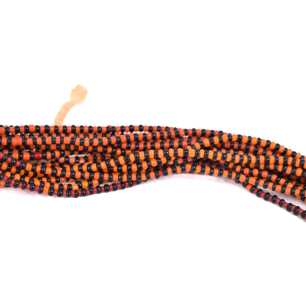 Orange and Black Baule Tamba Seed Bead Necklace