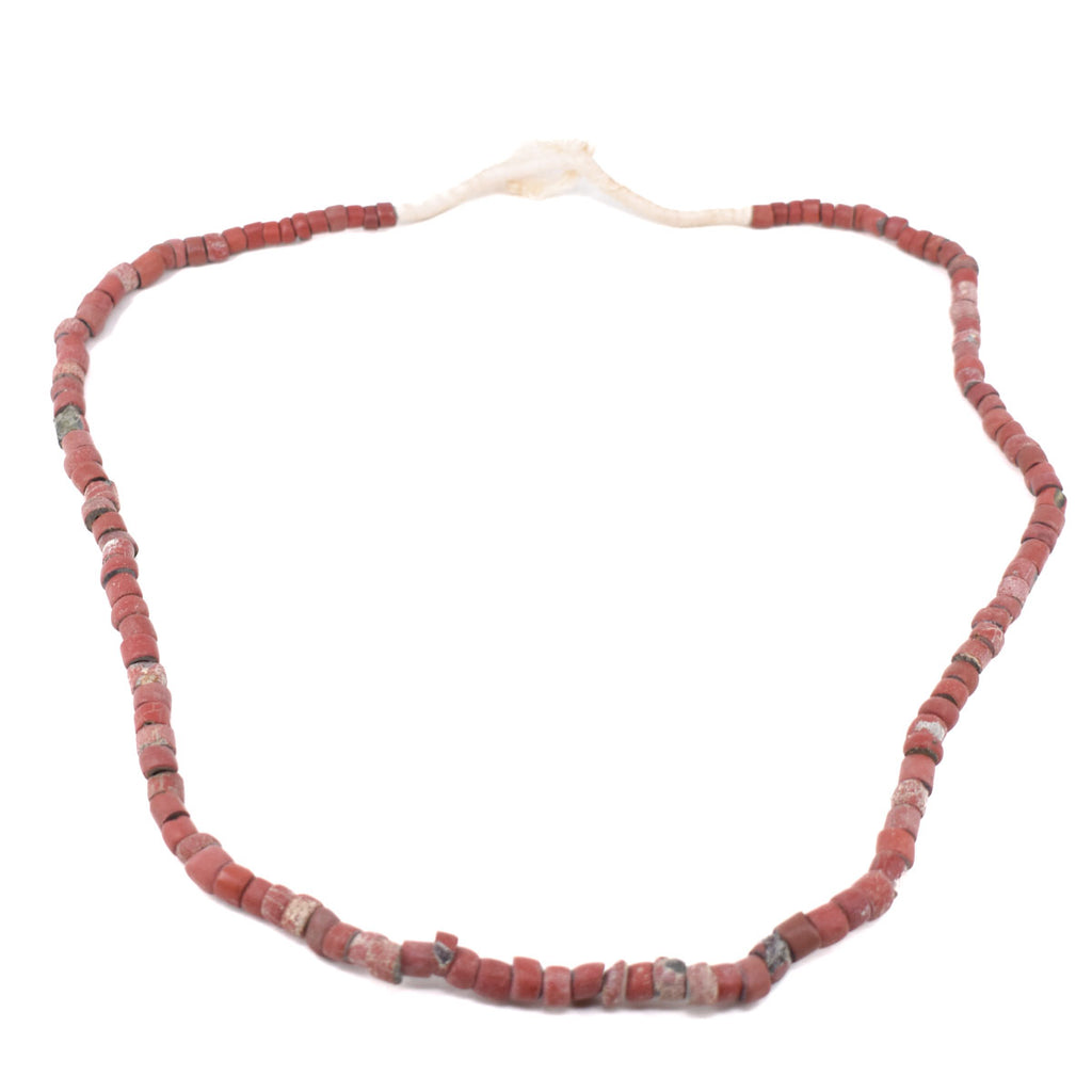 Red Green Heart Venetian Trade Beads 30 Inch