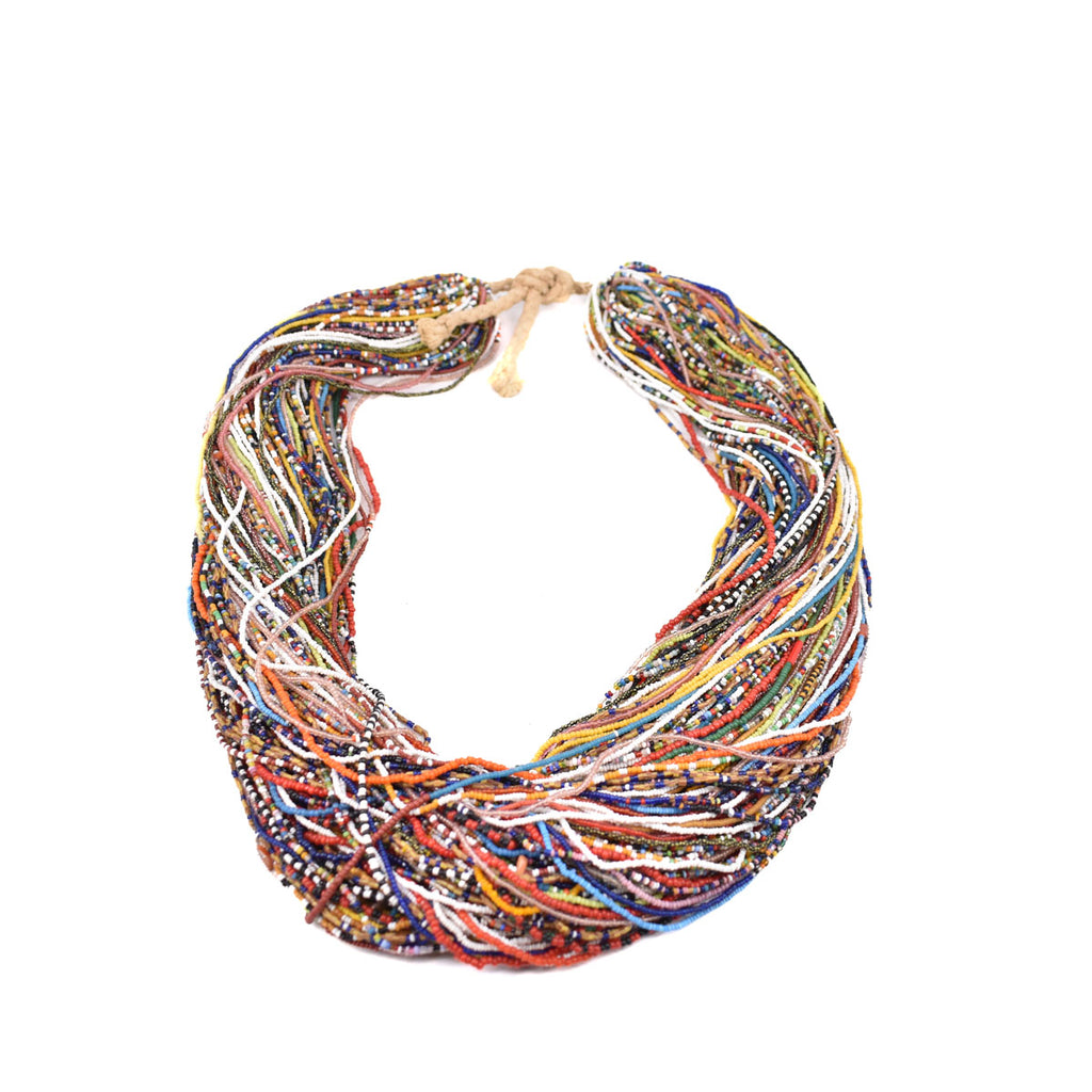 Multicolor Baule Tamba Seed Bead Necklace