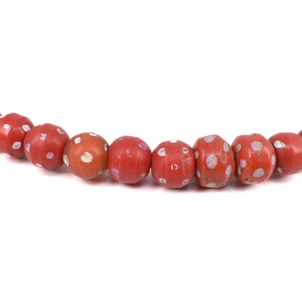 Red Faux Skunk Mixed Bohemian Trade Beads