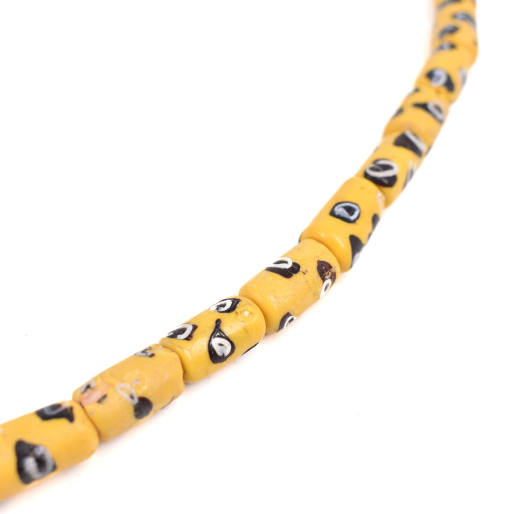 Yellow Venetian Trade Beads 30 Inch