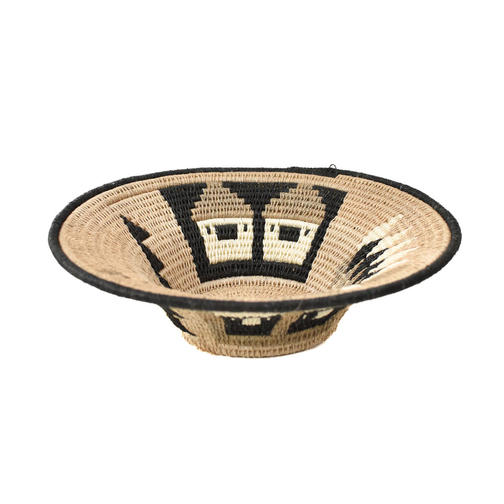 Geometric Neutral Agave Sisal Handwoven Basket Eswatini