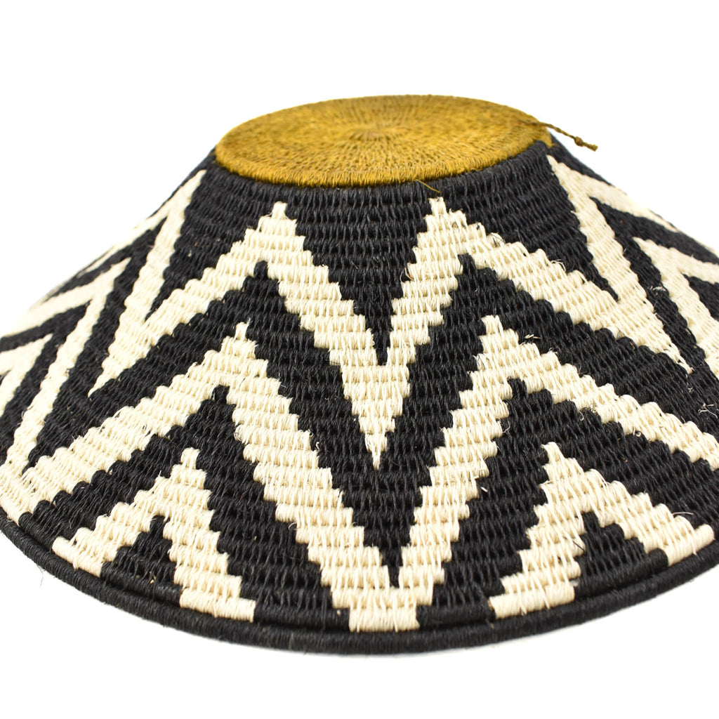 Black and White Star Agave Sisal Handwoven Baskets Eswatini