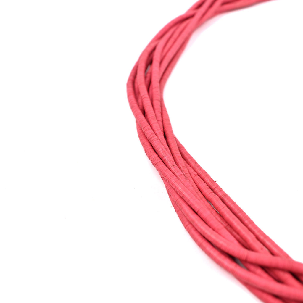 Neon Pink Baule Tamba Seed Bead Necklace