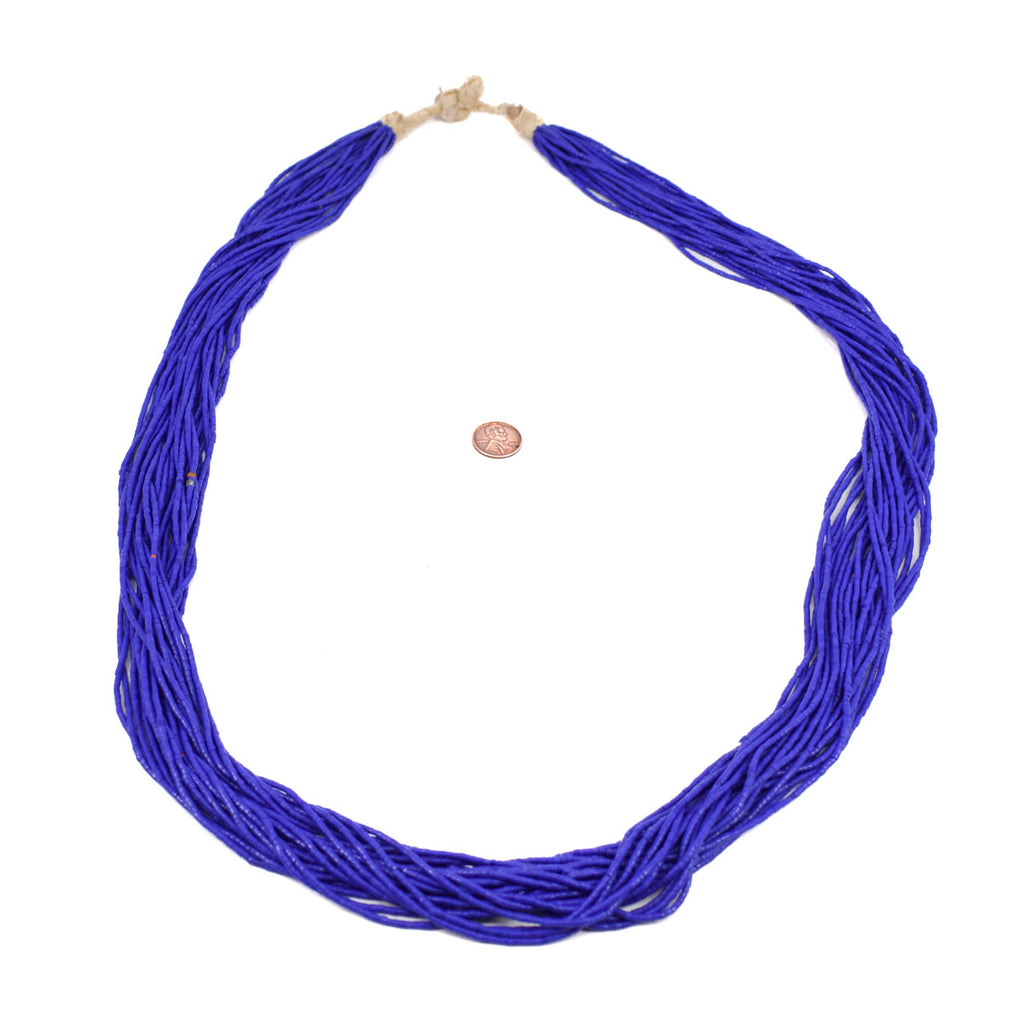 Blue Baule Tamba Seed Bead Necklace