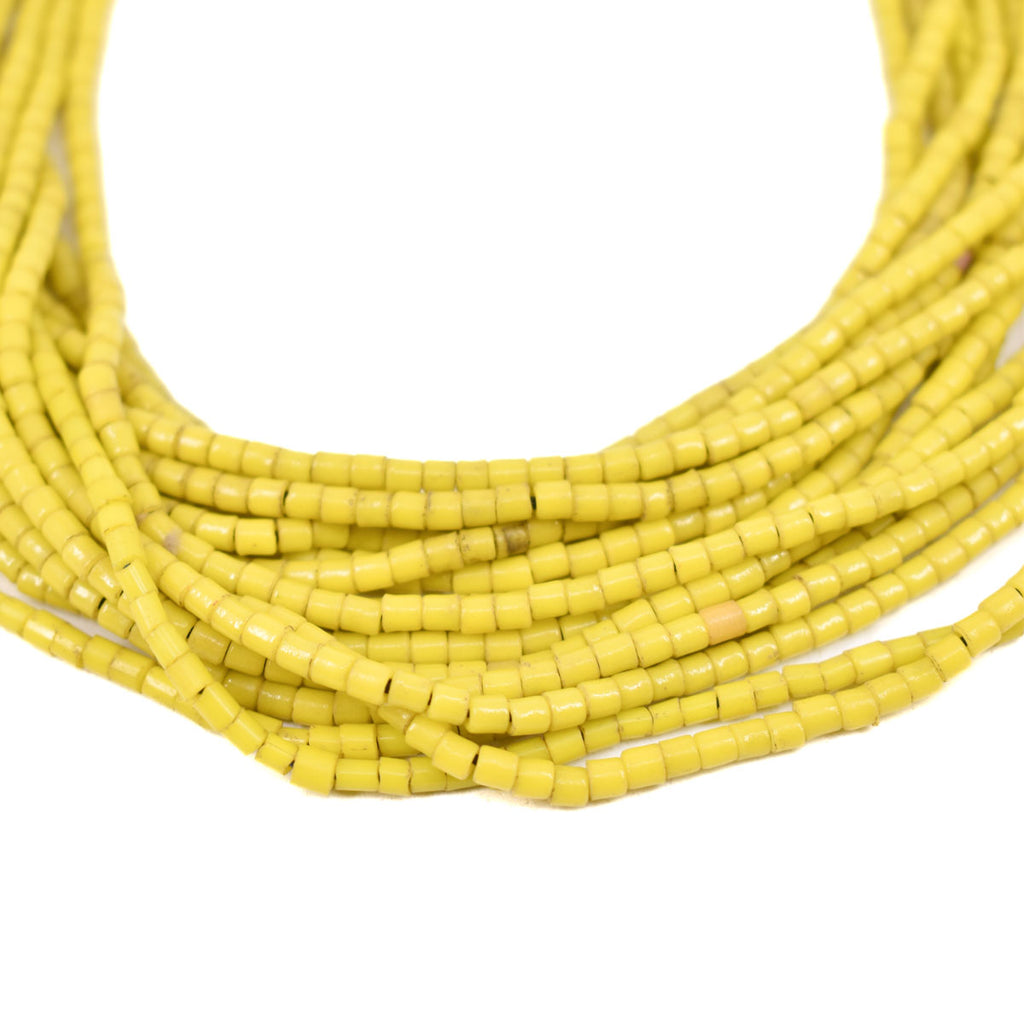 16 Strands of Yellow Tile Trade Beads