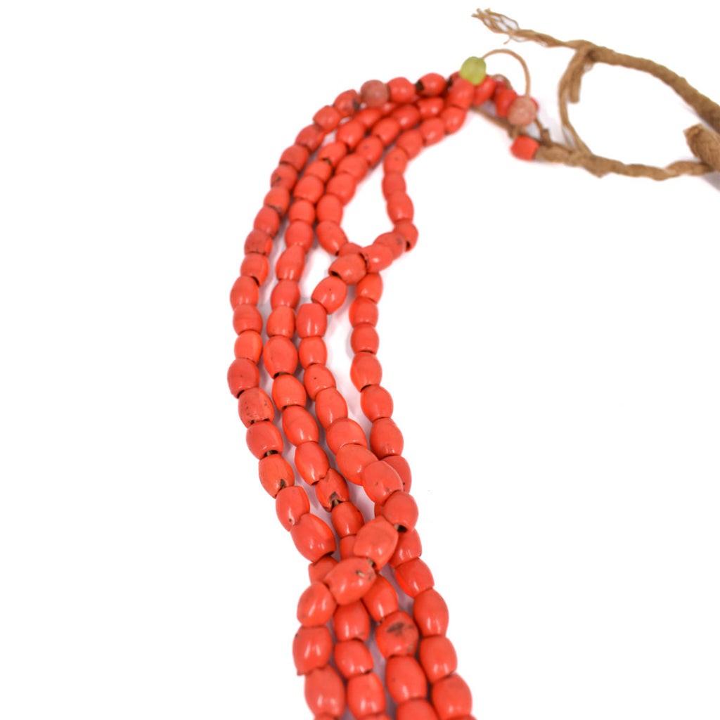 Red Baule Tamba Seed Bead Necklace