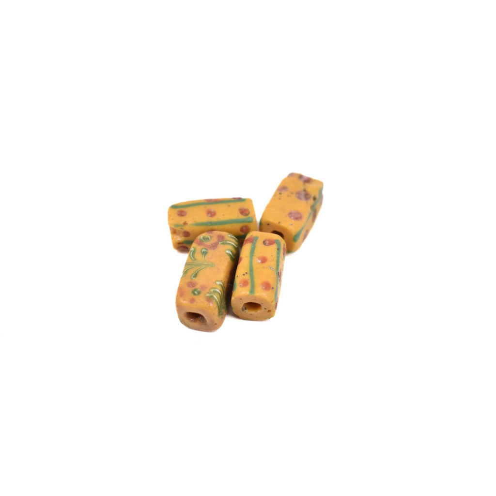 4 Yellow Venetian Trade Beads Ericson Collection