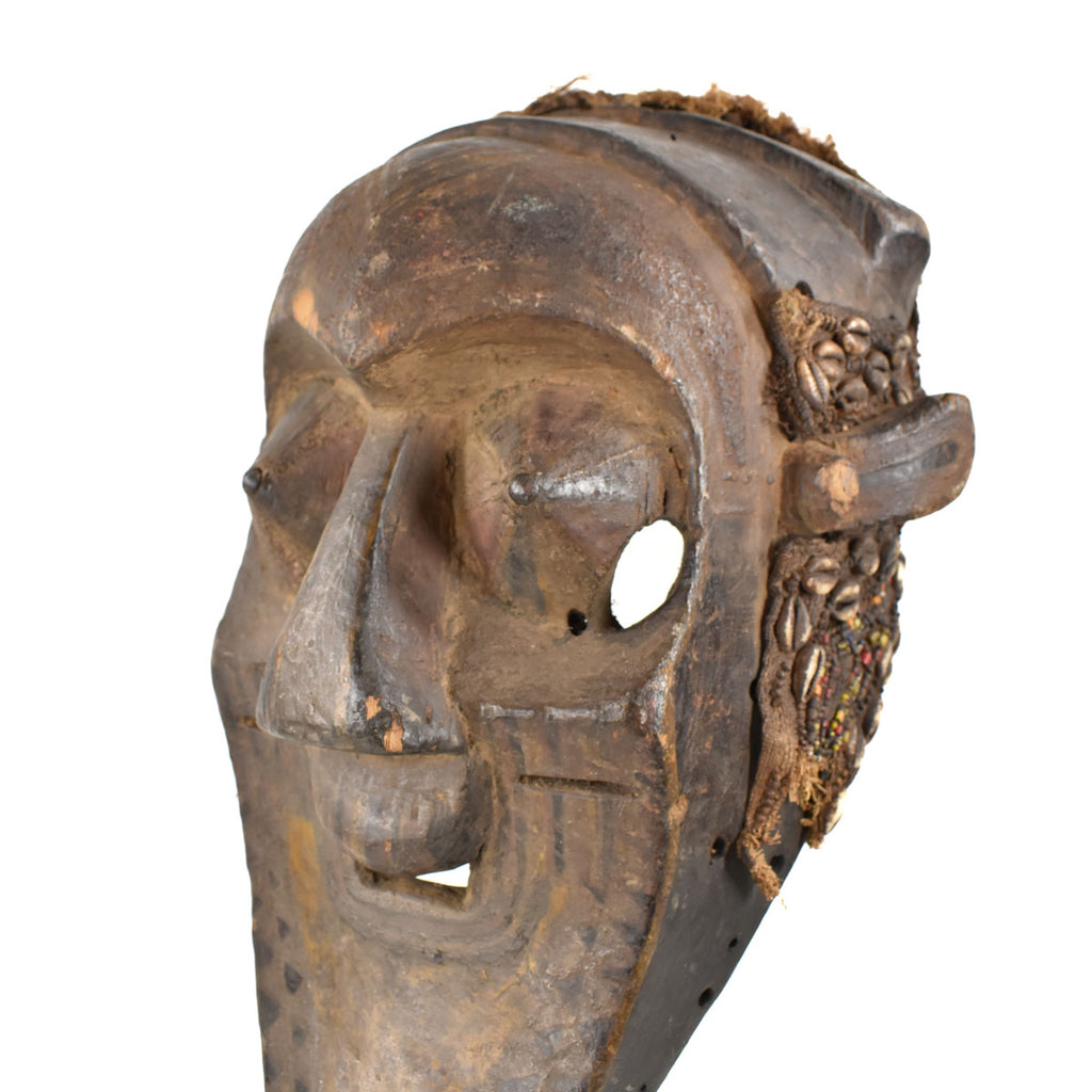 Kuba Beaded Mask on Custom Stand Congo