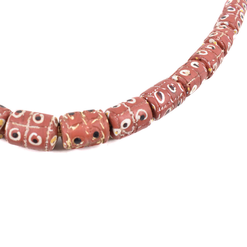 Brick Red Tic-Tac-Toe Venetian Trade Beads
