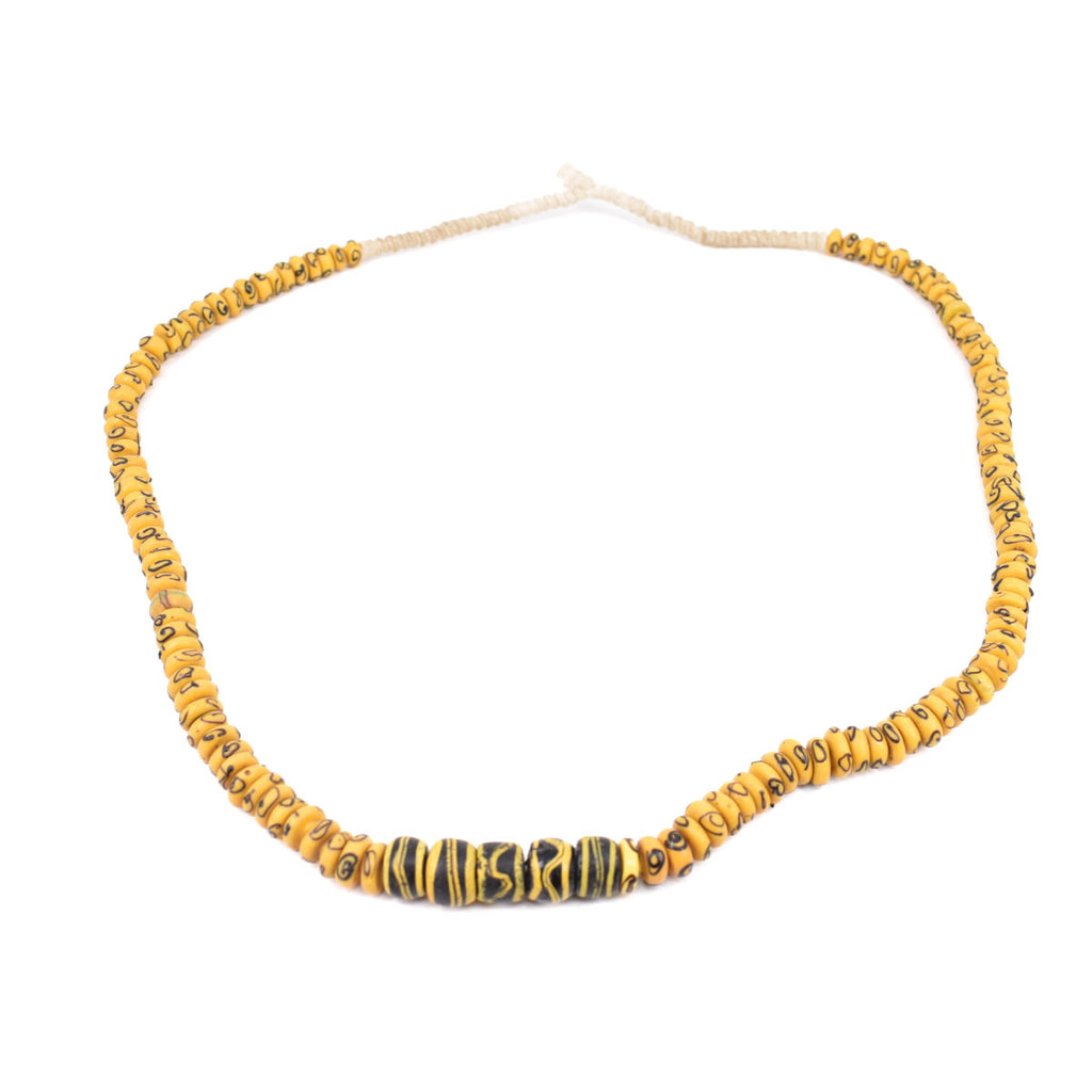 Rare Yellow Zen and Bumblebee Venetian Trade Beads
