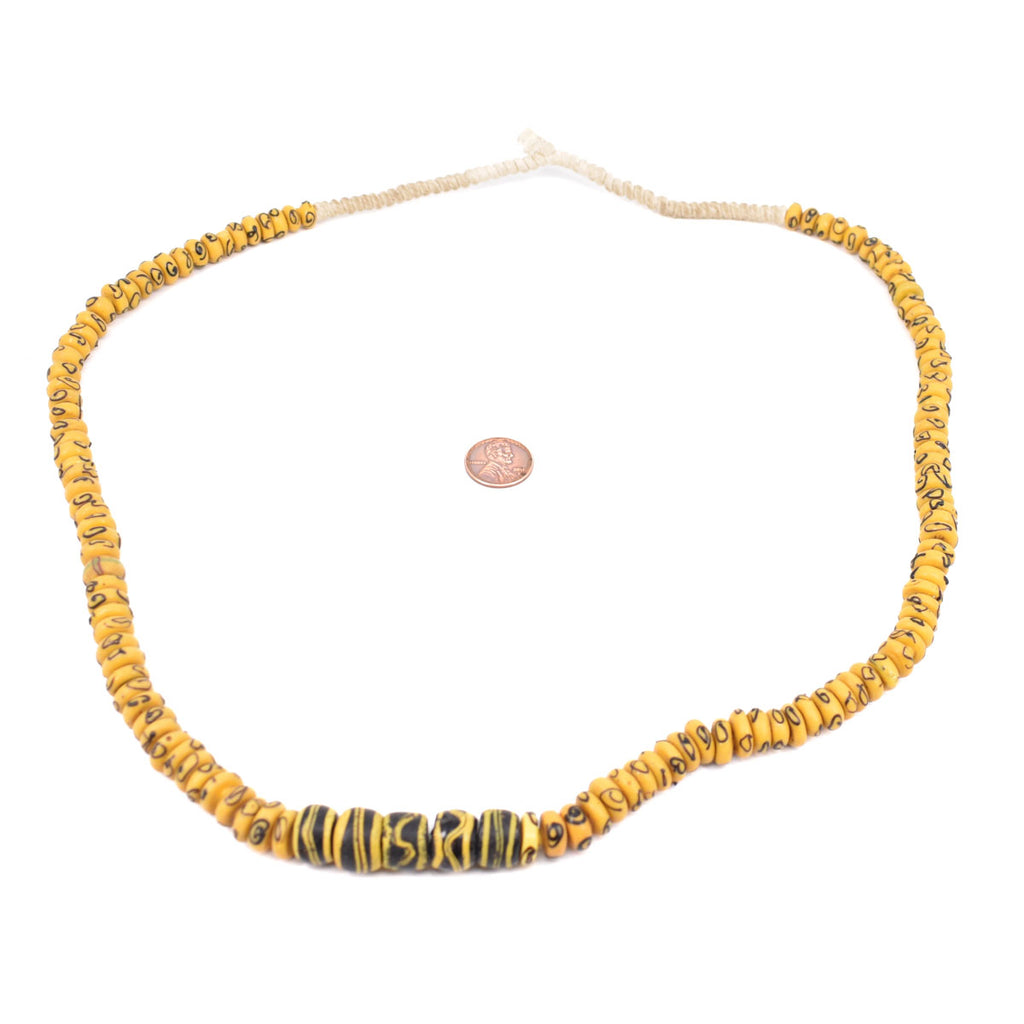 Rare Yellow Zen and Bumblebee Venetian Trade Beads
