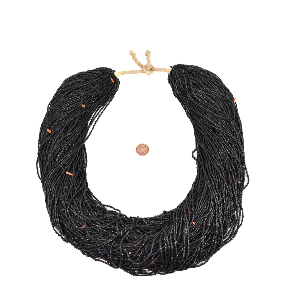 Black Baule Tamba Seed Bead Necklace