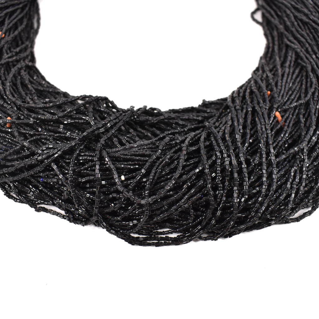 Black Baule Tamba Seed Bead Necklace