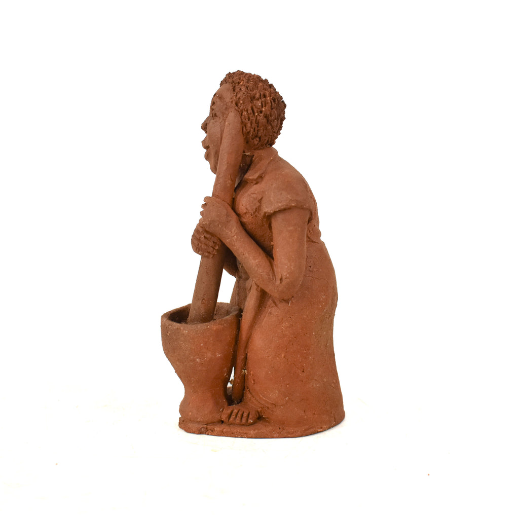 Clay Figure of Woman Working Malawi