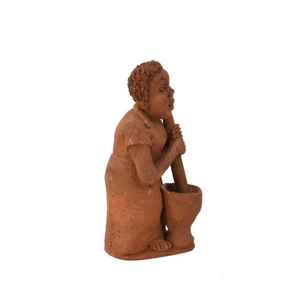 Clay Figure of Woman Working Malawi