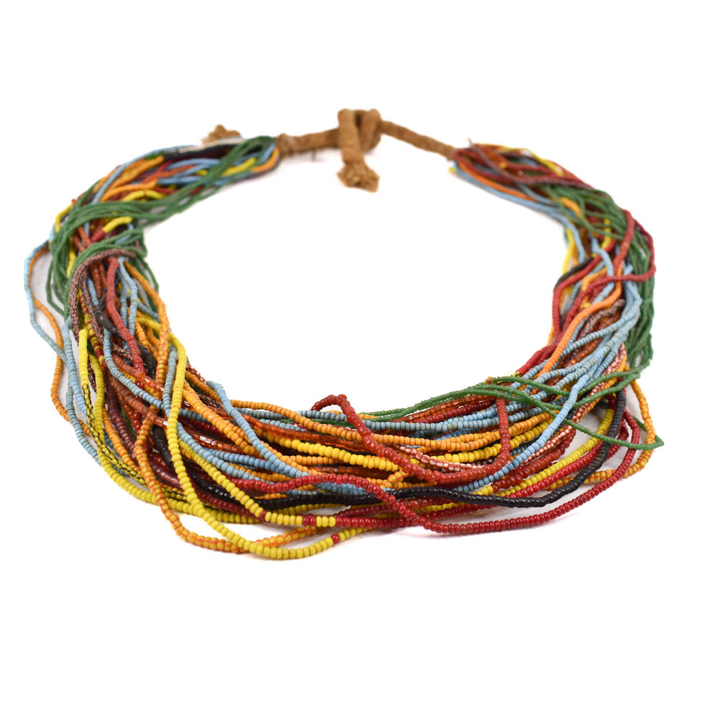 Multicolor Baule Tamba Seed Bead Necklace
