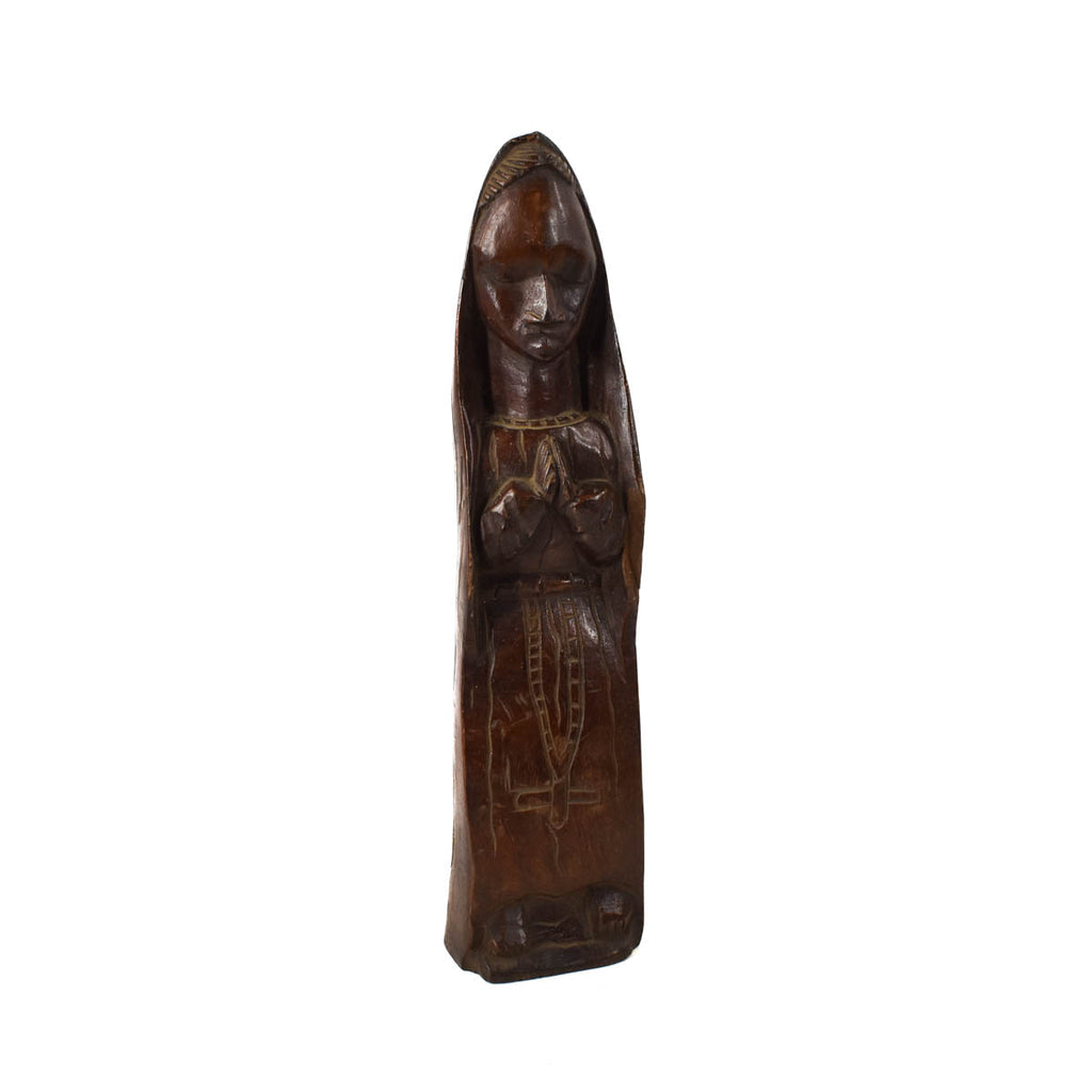 Wooden Catholic Female Figure Congo