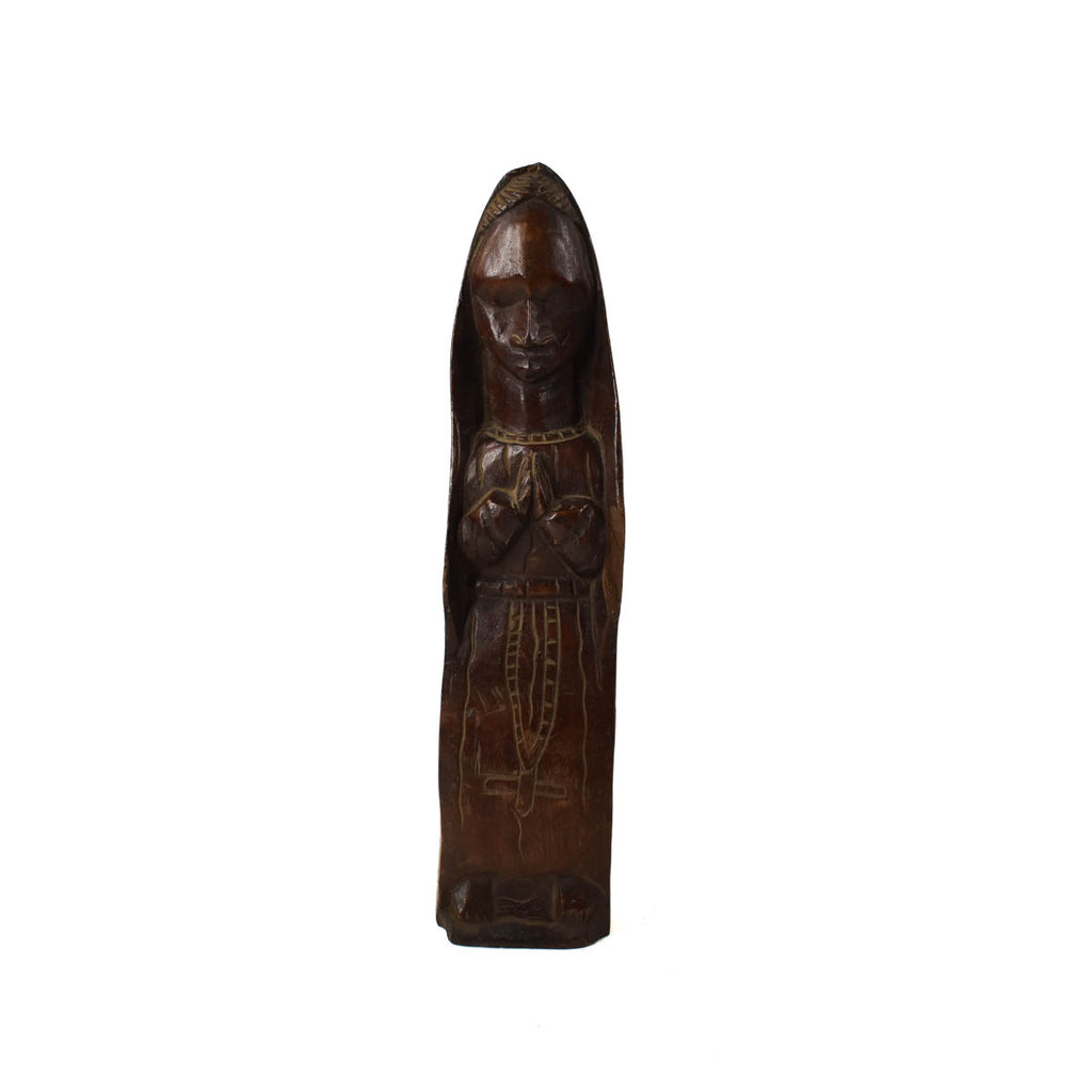 Wooden Catholic Female Figure Congo