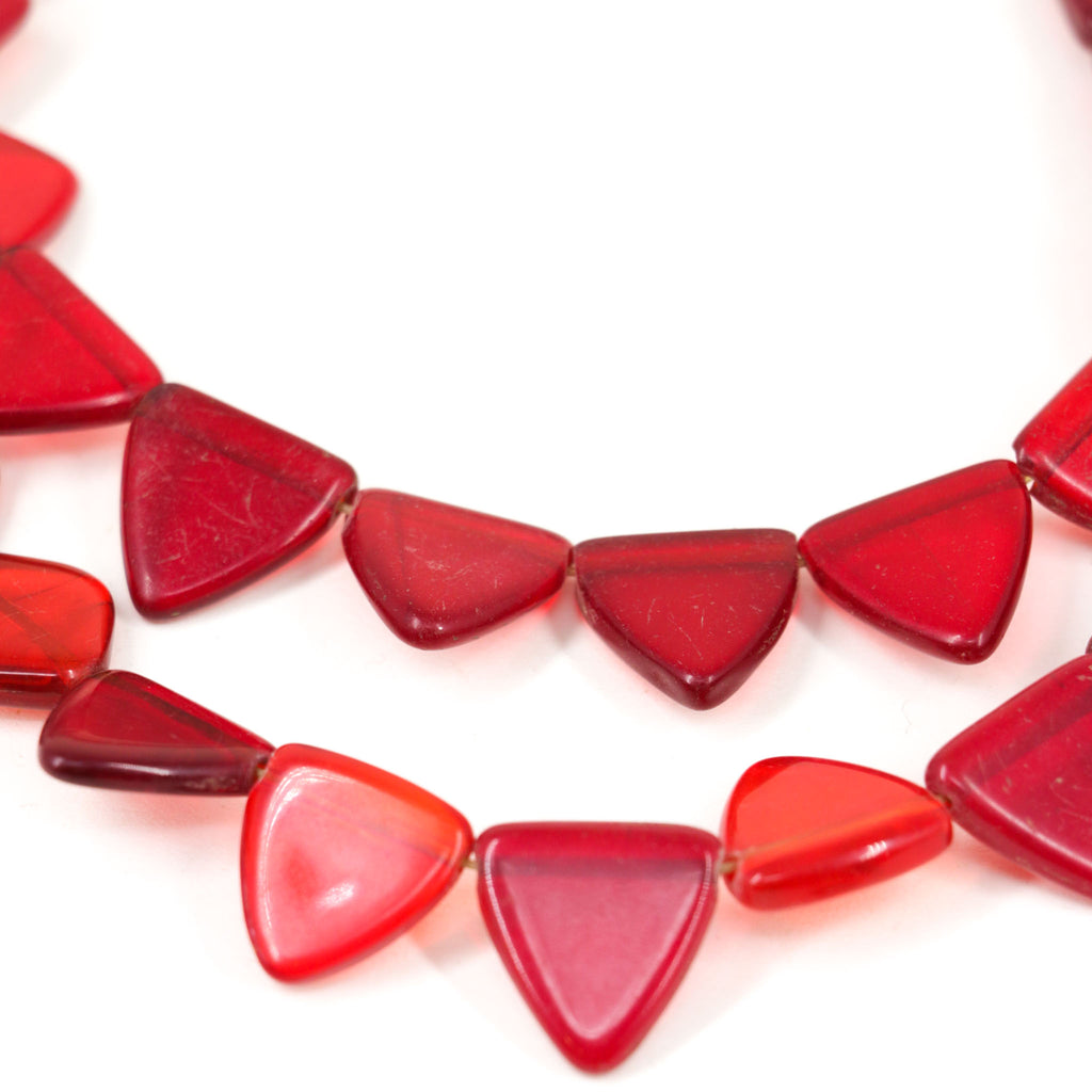 Red Triangle Bohemian Trade Beads 30 inch