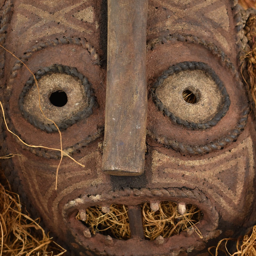 Chokwe Makishi Raffia Headdress Mask Congo