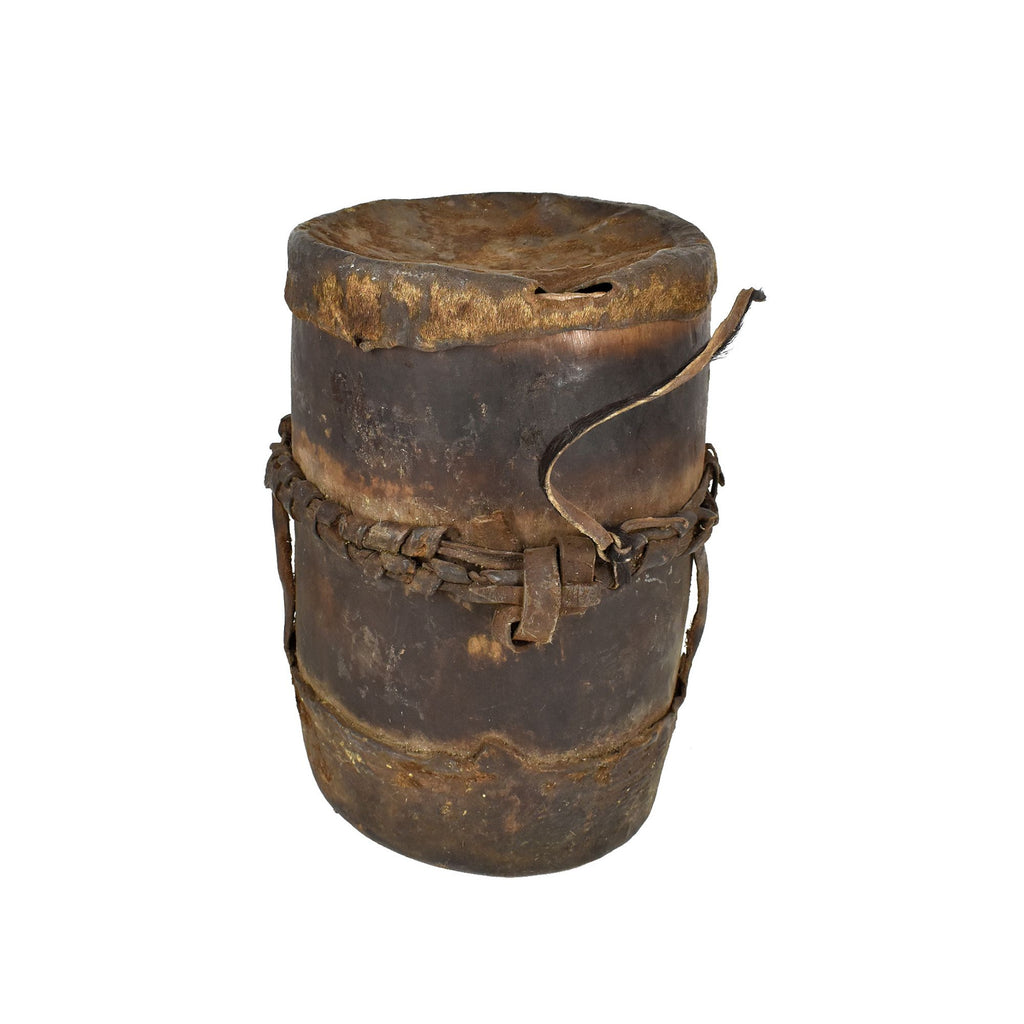 Samburu Wood Container with Leather Lid Kenya