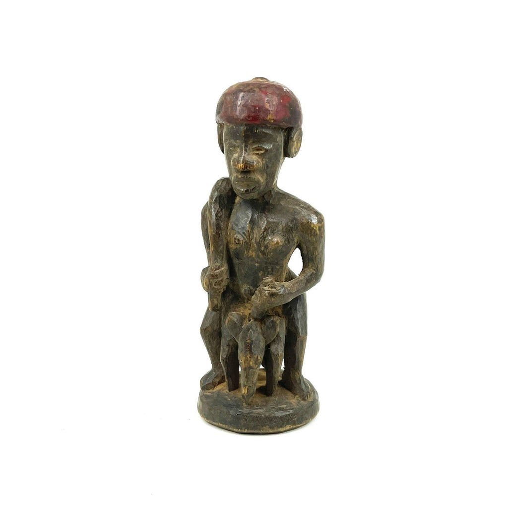 Dogon Helmeted Soldier Miniature Figure 8.5 Inch Mali