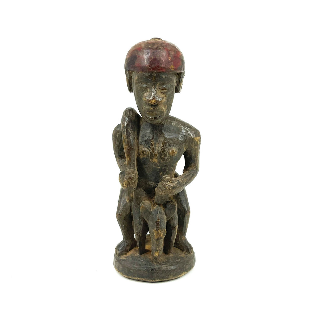Dogon Helmeted Soldier Miniature Figure 8.5 Inch Mali