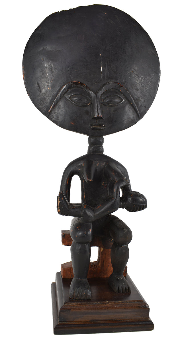 Asante Maternity Figure on Stool on Custom Base Ghana Africa Direct