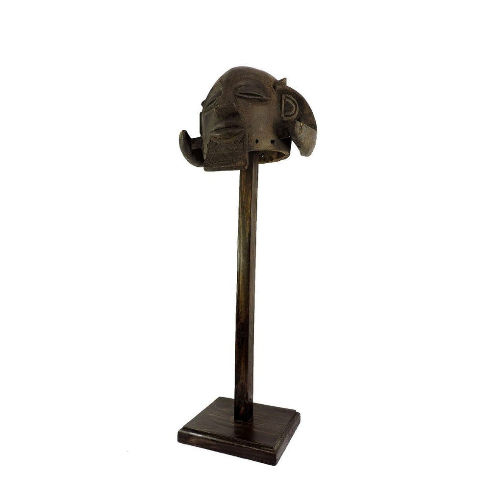 Luba Helmet Mask Ram Horns Custom Base Congo