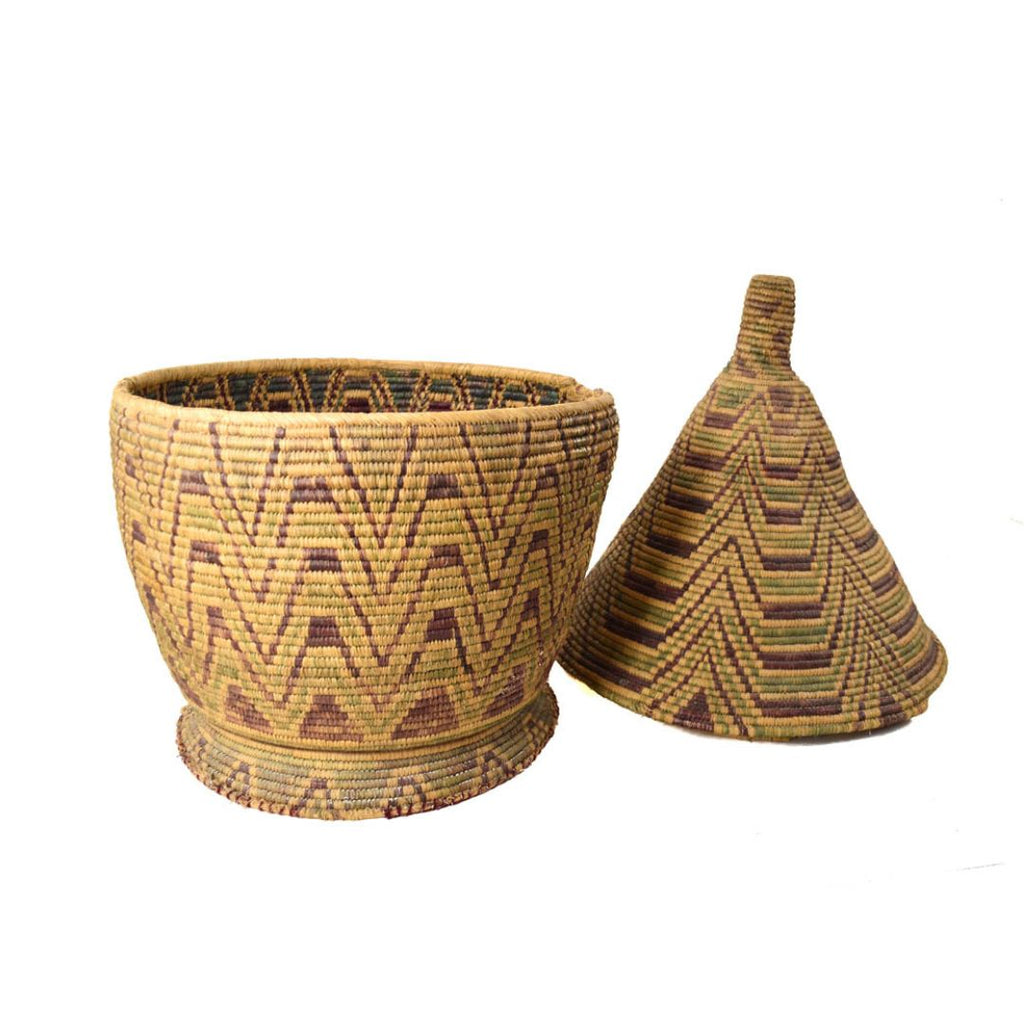 Antique Botswana Lidded Basket Sidley Collection