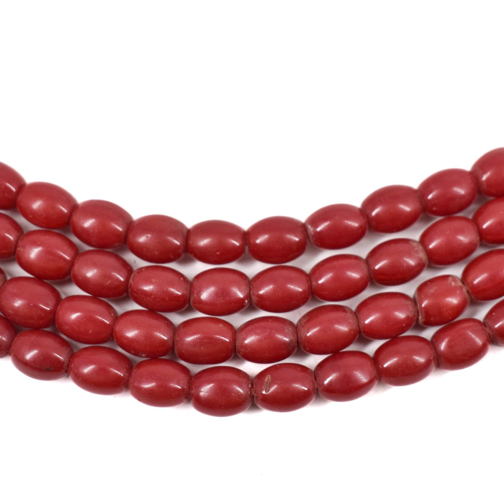 Red Glass European Beads