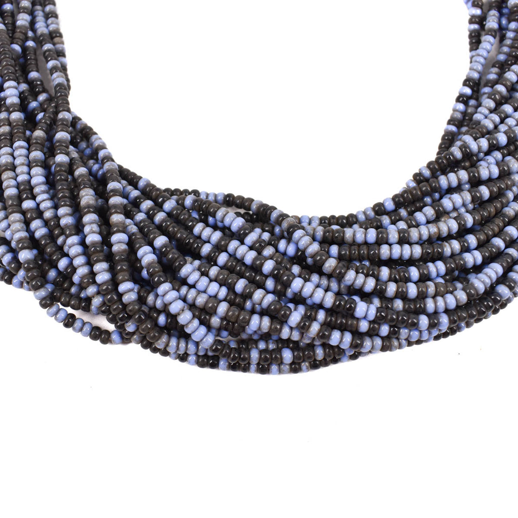 Black and Blue Seed Beads
