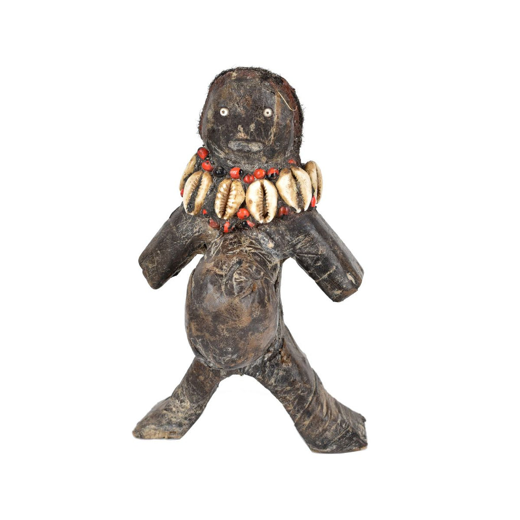 Pare Miniature Mummy Figure with Leather and Shells 7 Inch Tanzania