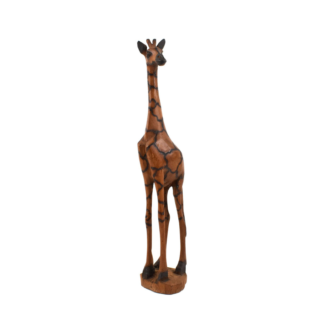 Giraffe Wood Sculpture Zimbabwe 21 Inch