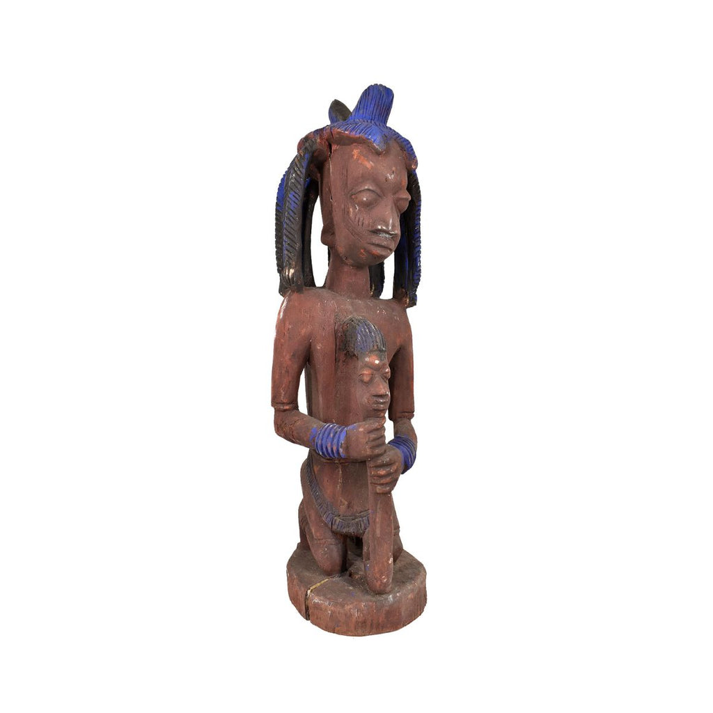 Yoruba Shango Kneeling Wood Figure Nigeria