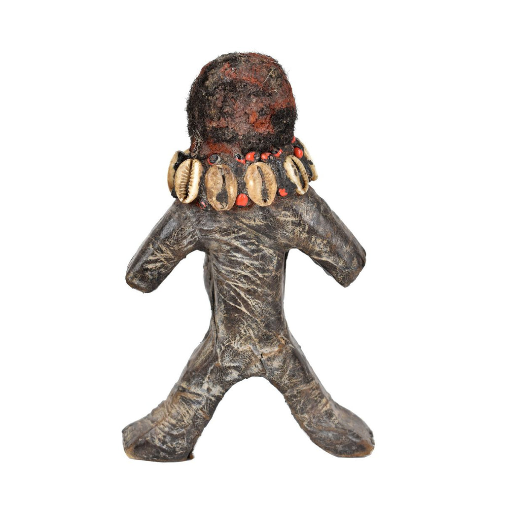 Pare Miniature Mummy Figure with Leather and Shells 7 Inch Tanzania