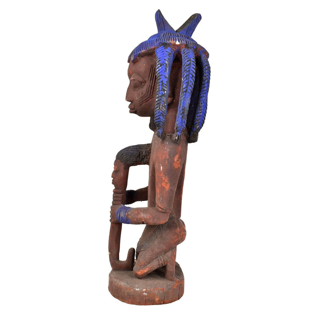 Yoruba Shango Kneeling Wood Figure Nigeria