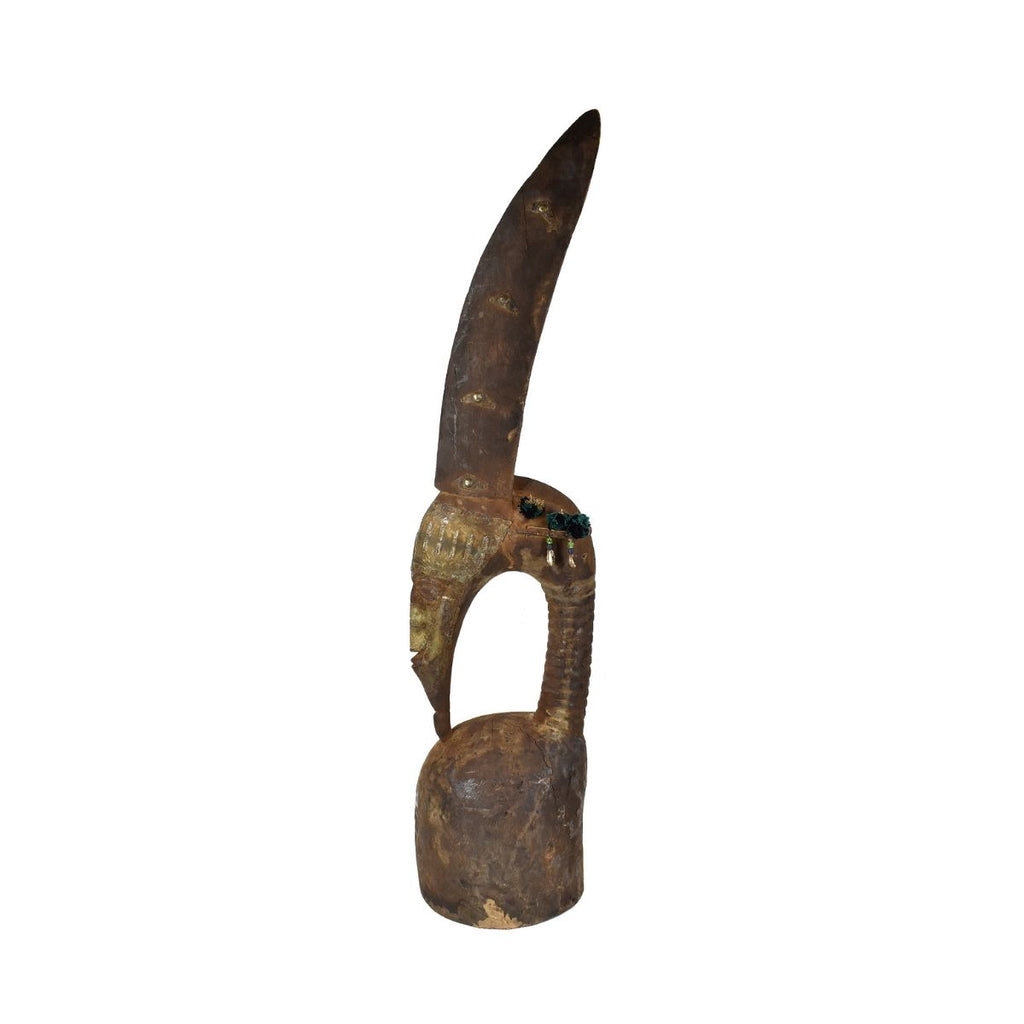 Marka Helmet Mask with Brass Ornamentation Mali