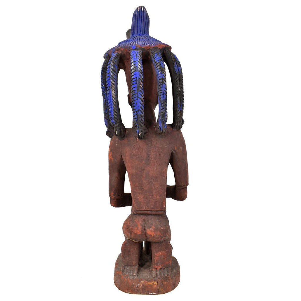 Yoruba Shango Kneeling Wood Figure Nigeria